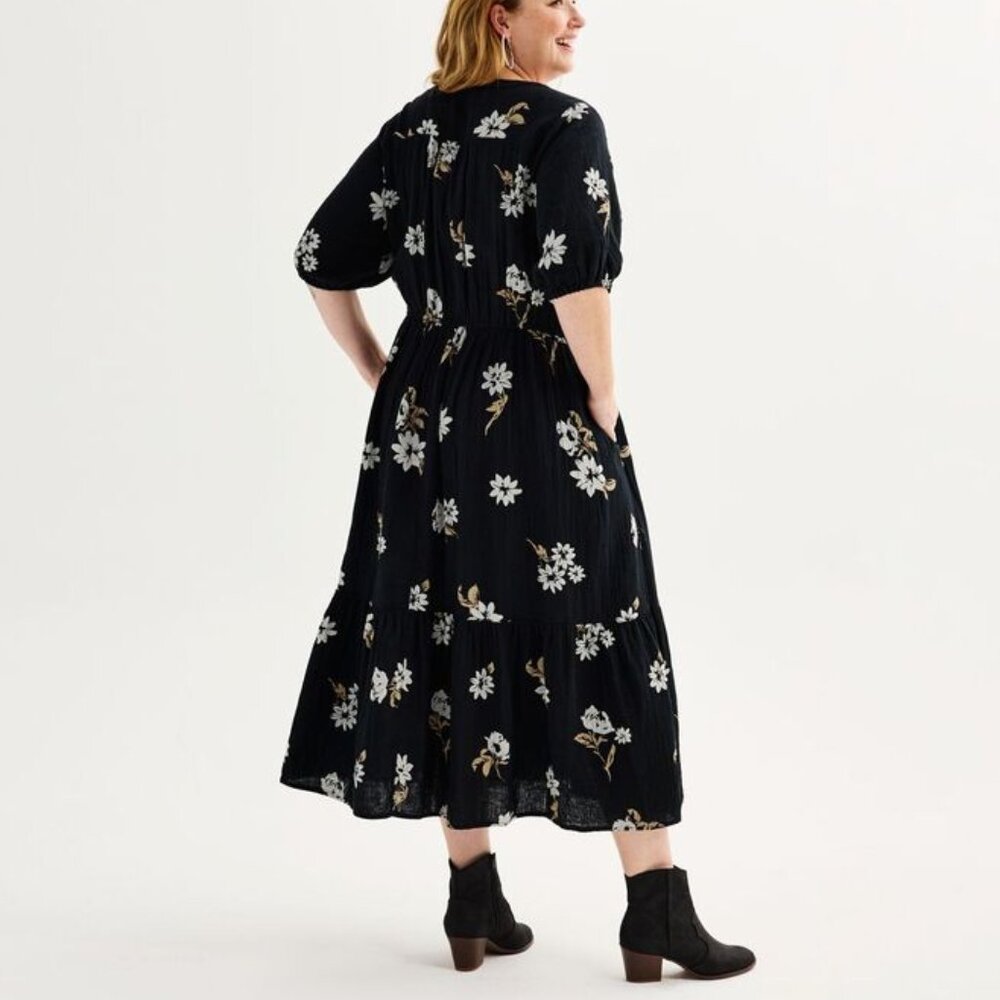 Sonoma Gauze Button Front Dress 3X - Picture 4 of 12
